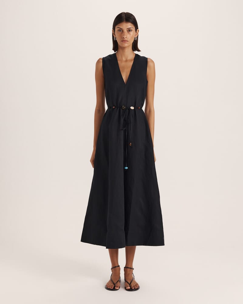 Remy Midi Dress in BLACK