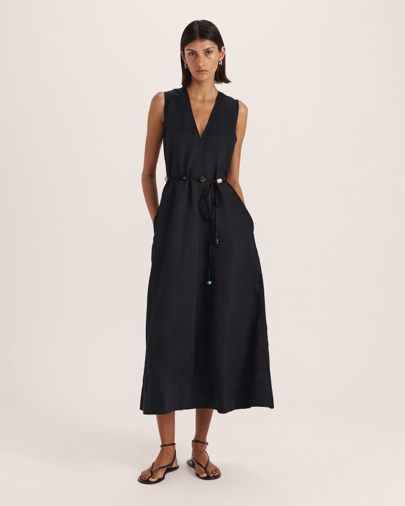 Remy Midi Dress in BLACK