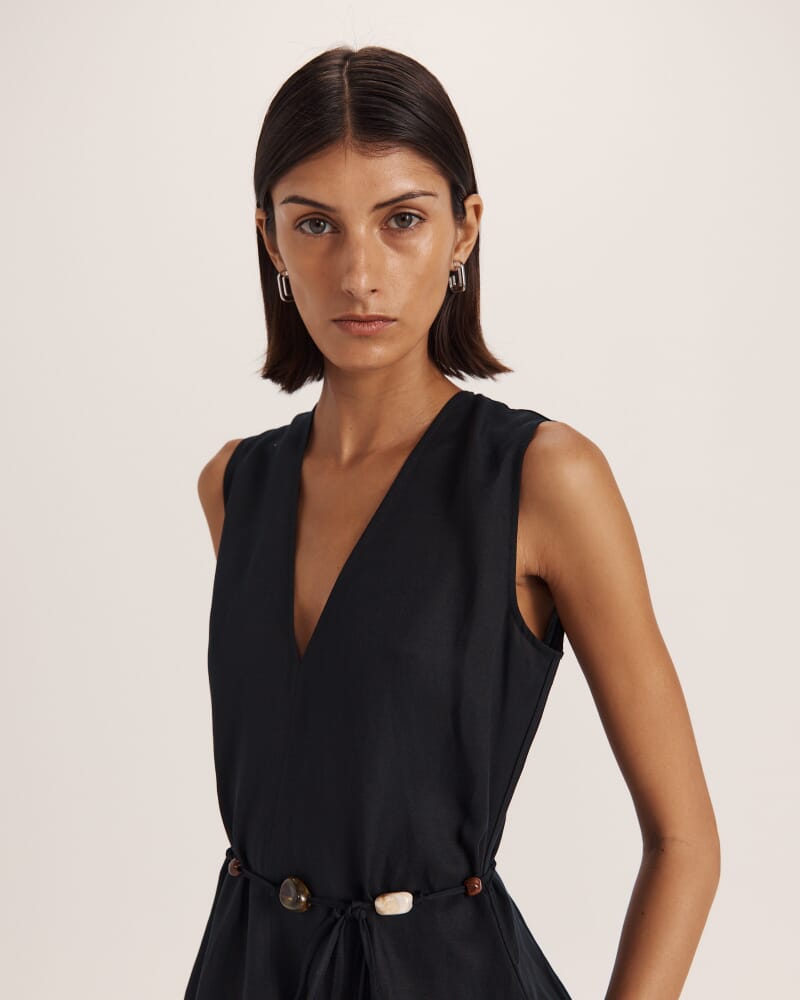 Remy Midi Dress in BLACK