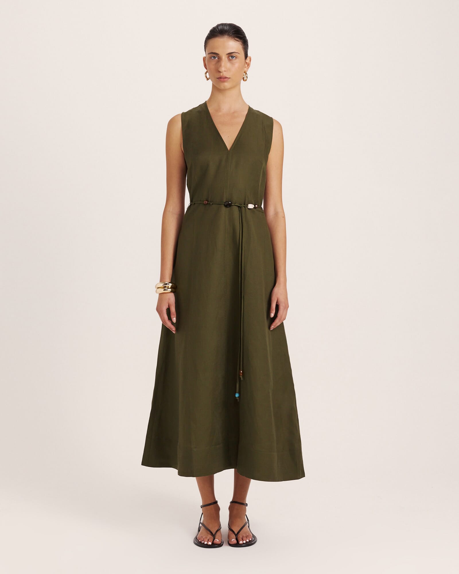 saba green dress Remy Midi Dress in Khaki