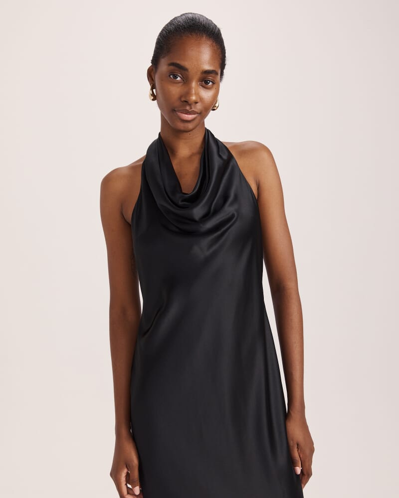 Sallee Maxi Halter Dress in BLACK