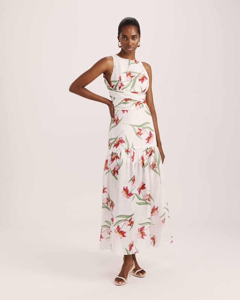 Saint Jean Belted Maxi Dress in MULTI