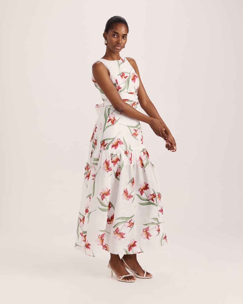 Saint Jean Belted Maxi Dress in MULTI