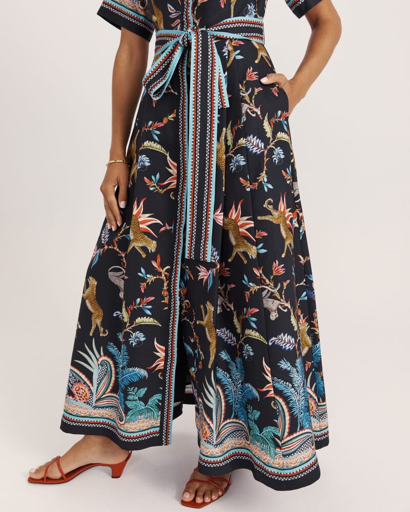 Riviera Midi Dress in BLACK MULTI