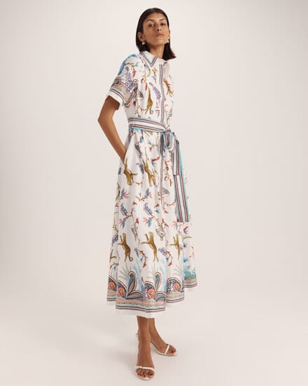 Riviera Midi Dress in MULTI