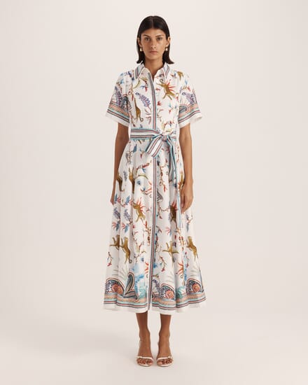 Riviera Midi Dress in MULTI