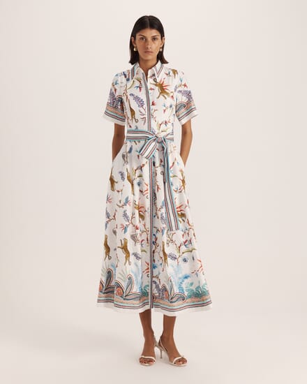 Riviera Midi Dress in MULTI