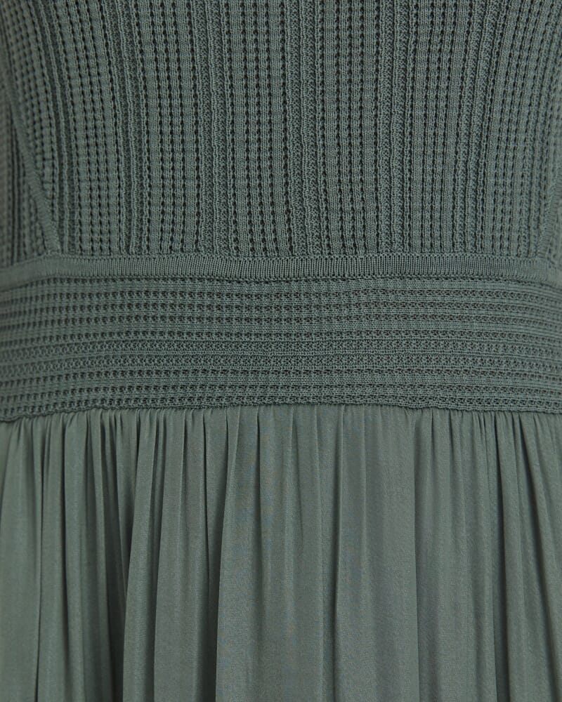 Lillian Mixed Media Maxi Dress in FOREST