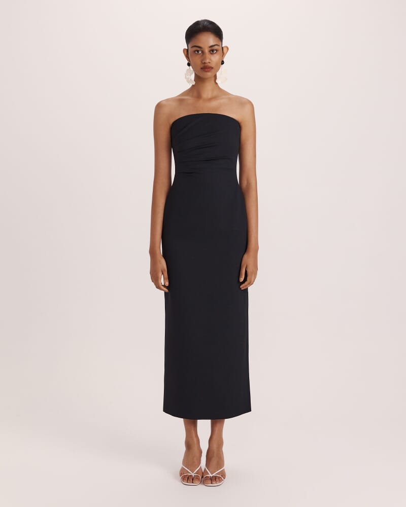 Dharma Column Dress in BLACK