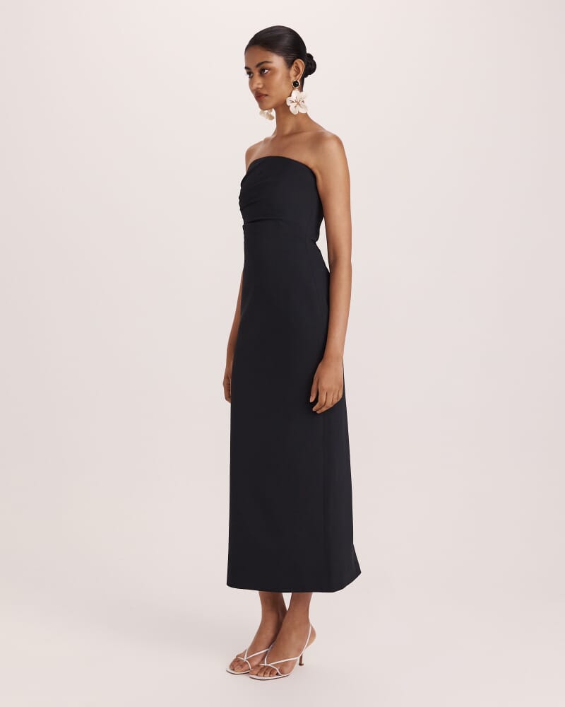 Dharma Column Dress in BLACK