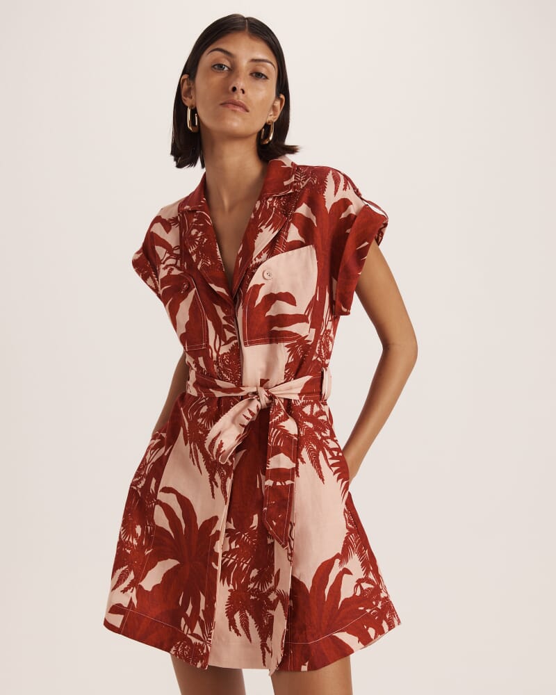 Brielle Shirt Dress in RED MULTI