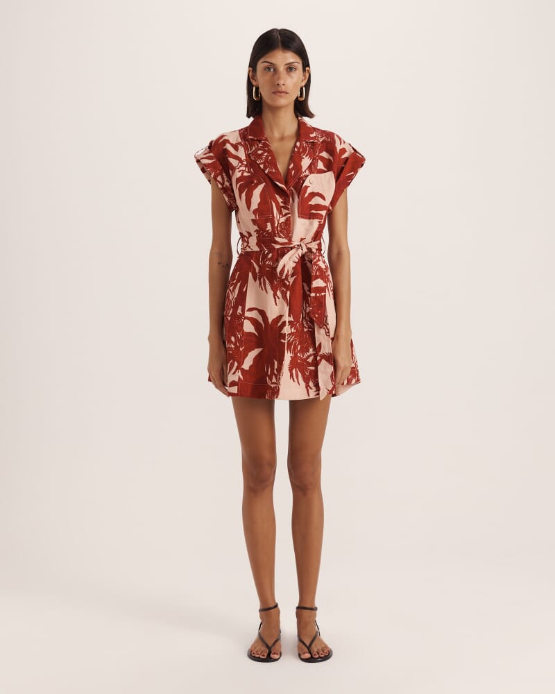 Brielle Shirt Dress in RED MULTI