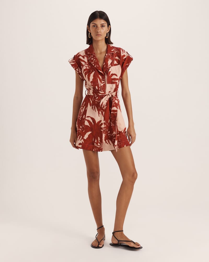 Brielle Shirt Dress in RED MULTI