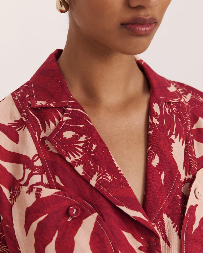 Brielle Shirt Dress in RED MULTI