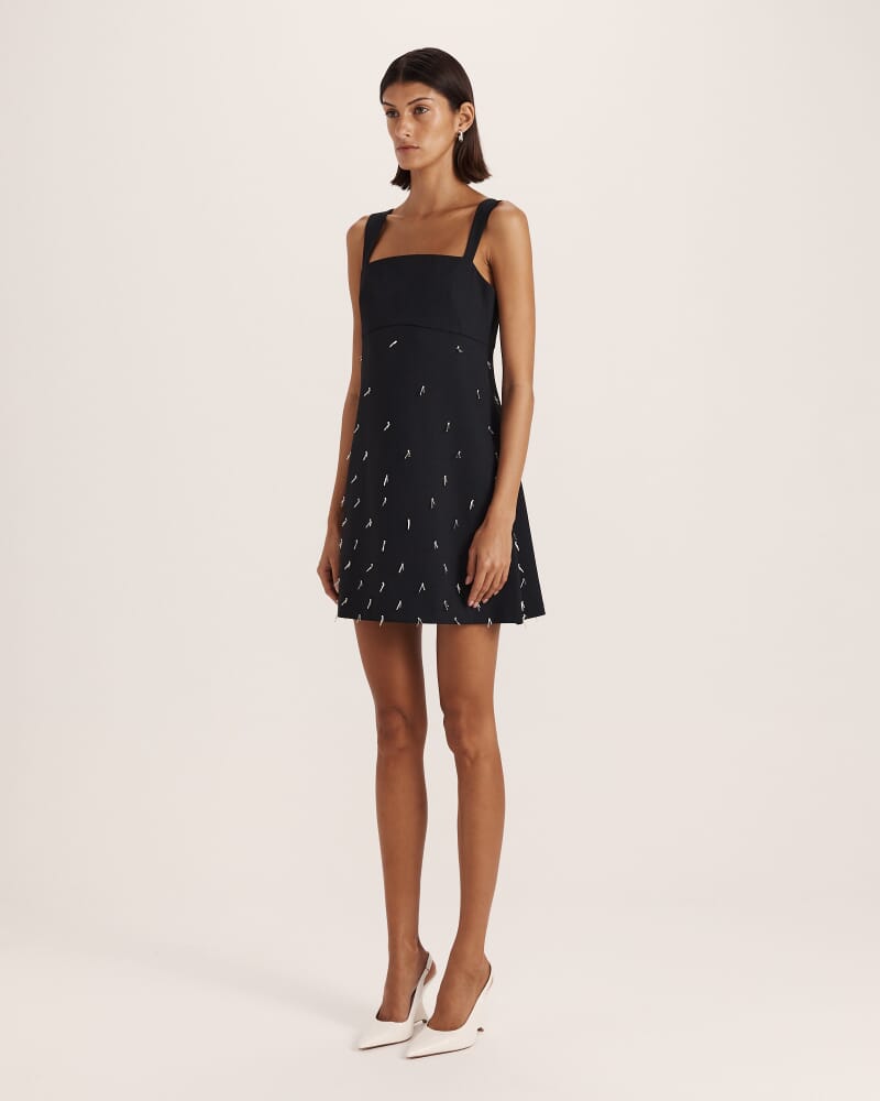 Dharma Beaded Mini Dress in BLACK