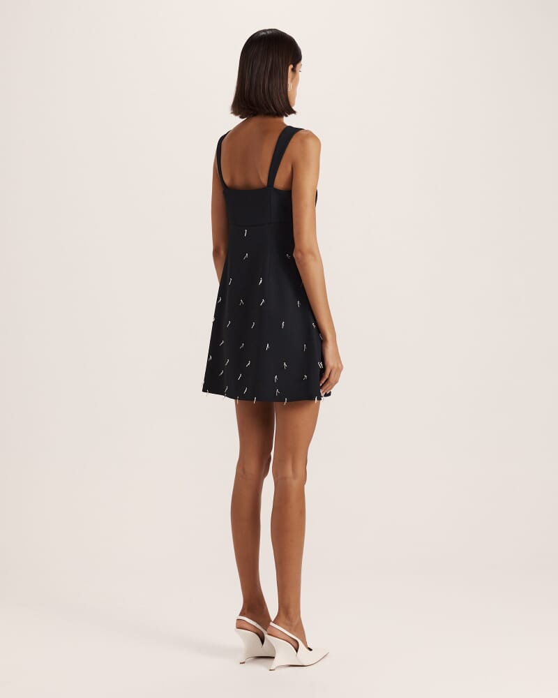 Dharma Beaded Mini Dress in BLACK