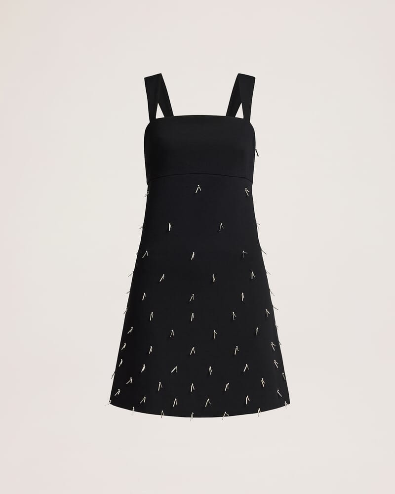 Dharma Beaded Mini Dress in BLACK