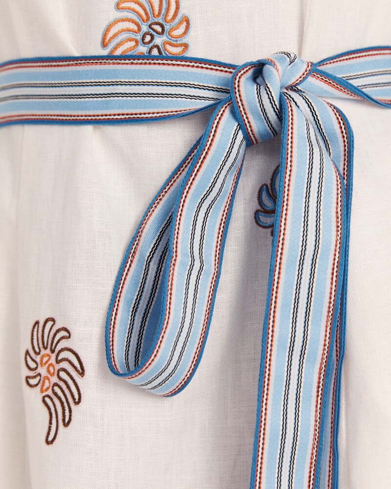 Antibes Embroidered Linen Mini Dress in MULTI