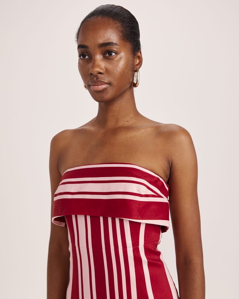 La Belle Stripe Column Dress in MULTI