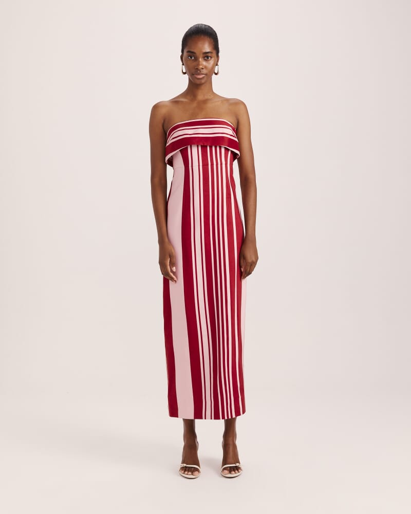 La Belle Stripe Column Dress in MULTI