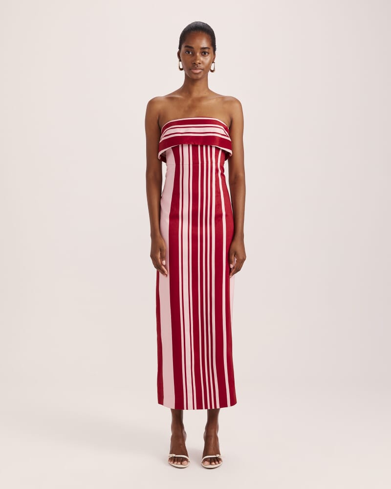 La Belle Stripe Column Dress in MULTI