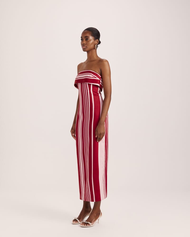 La Belle Stripe Column Dress in MULTI
