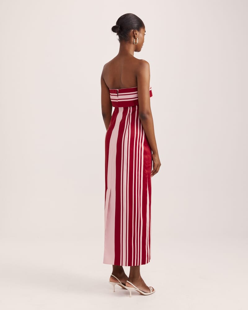 La Belle Stripe Column Dress in MULTI