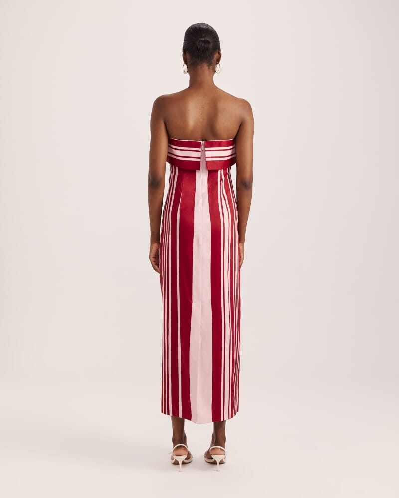 La Belle Stripe Column Dress in MULTI
