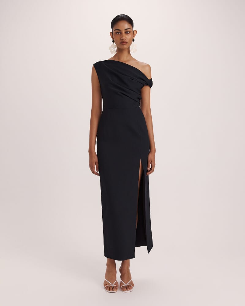 Dharma Off Shoulder Dress in BLACK