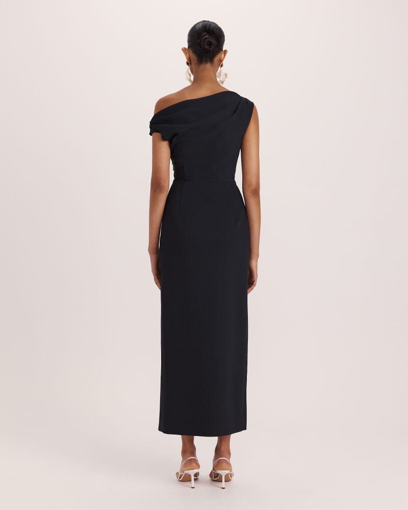 Dharma Off Shoulder Dress in BLACK