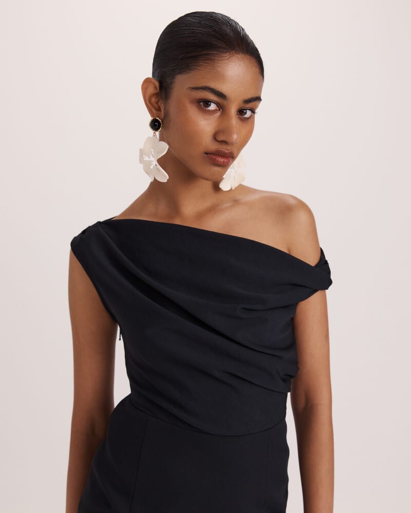 Dharma Off Shoulder Dress in BLACK