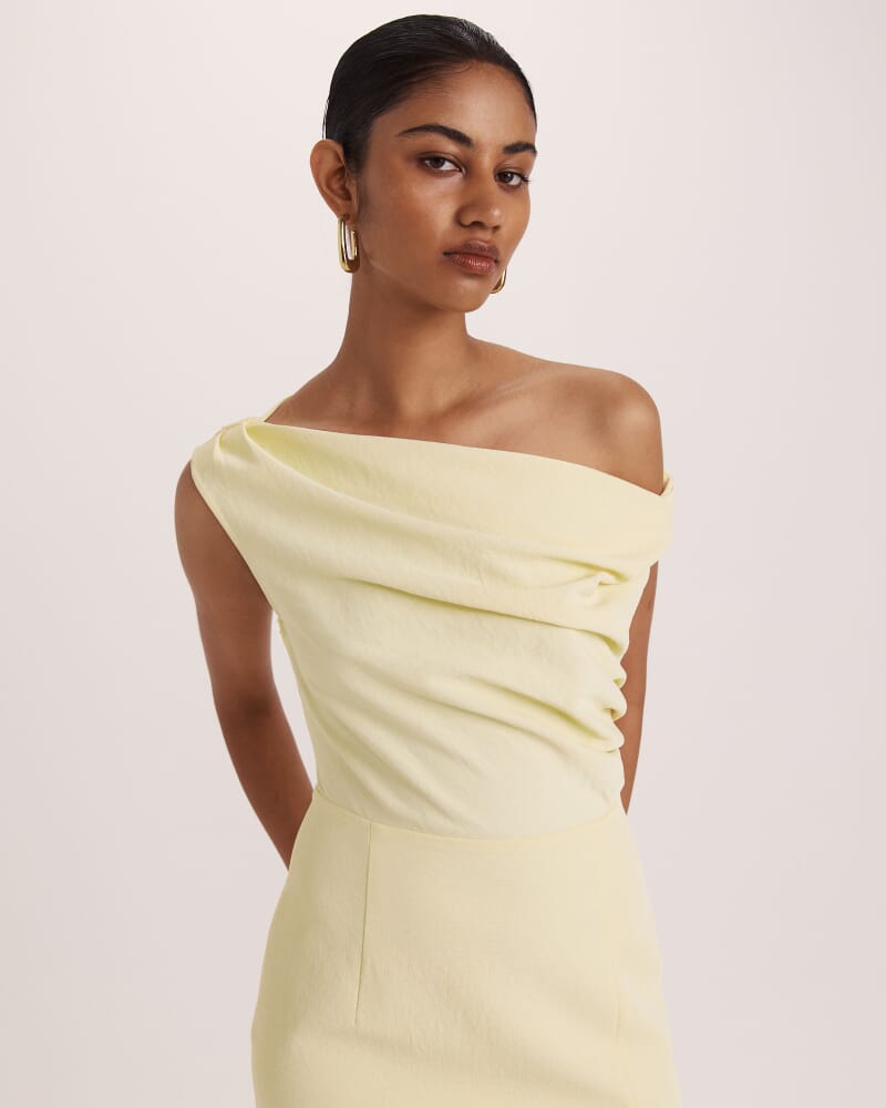 Dharma Off Shoulder Dress in BUTTER
