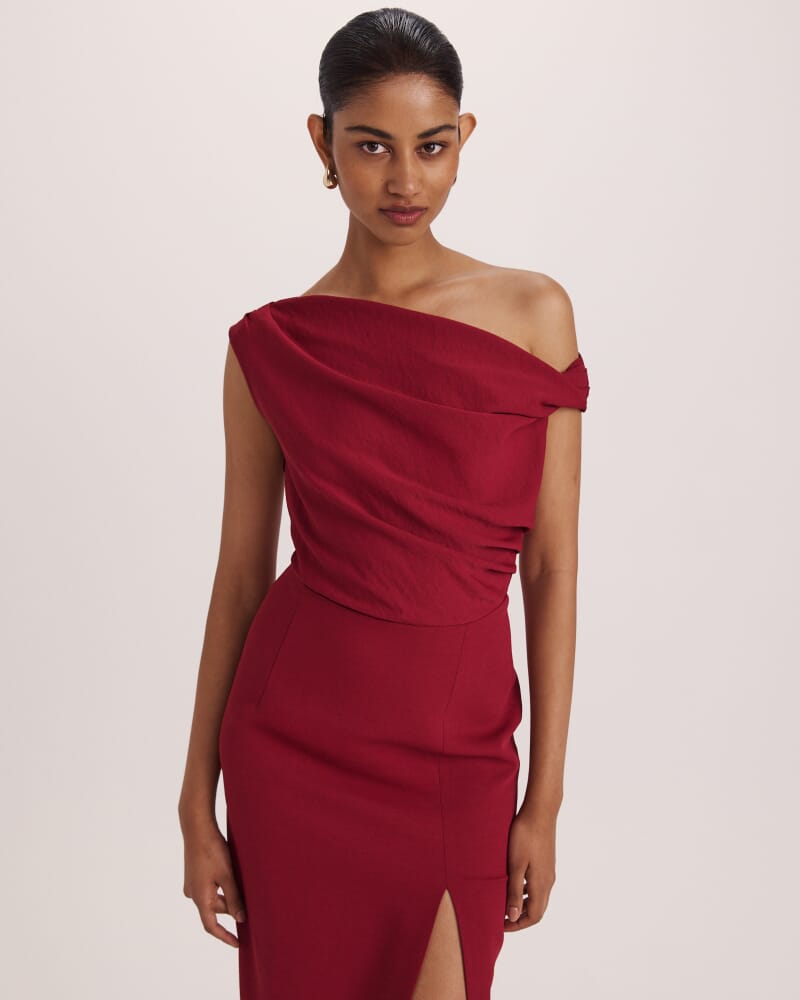 Dharma Off Shoulder Dress in RASPBERRY