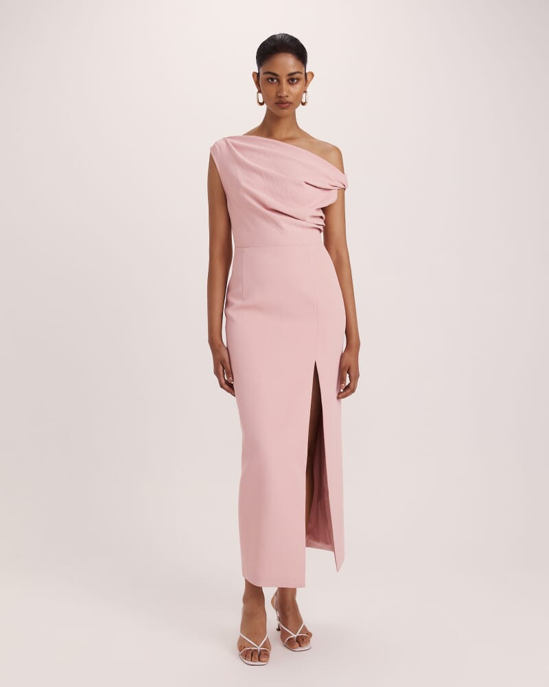 Dharma Off Shoulder Dress in ROSE