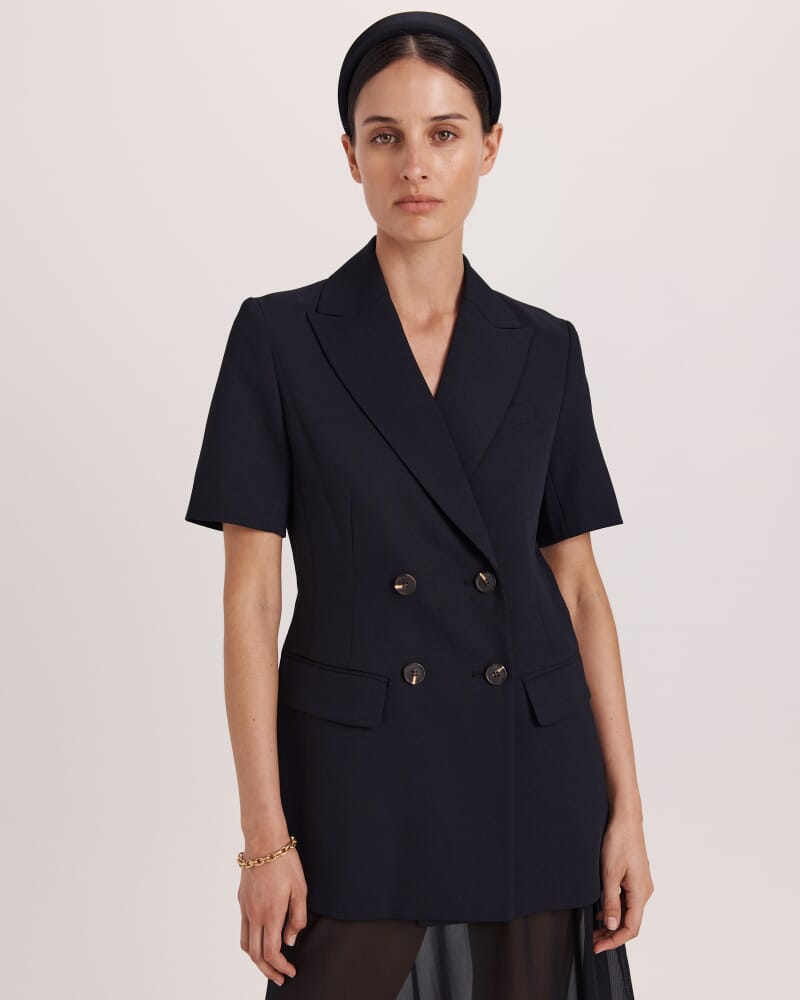 Dharma Short Sleeve Blazer in BLACK