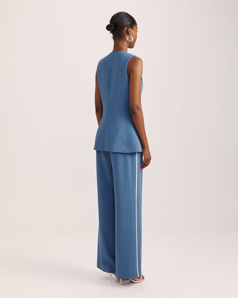 Dharma Longline Vest in BLUE STEEL