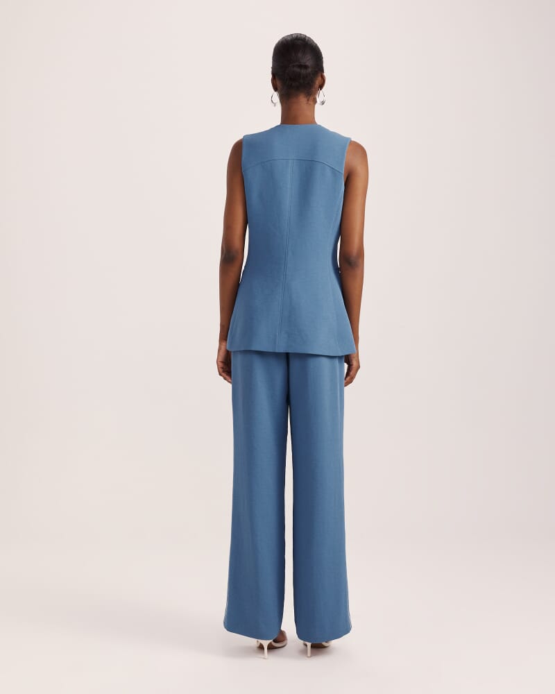 Dharma Longline Vest in BLUE STEEL