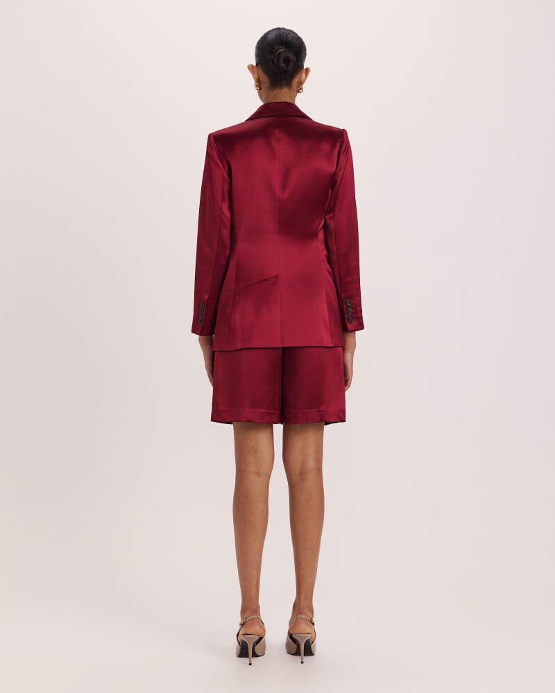 Sallee Satin Blazer in RASPBERRY