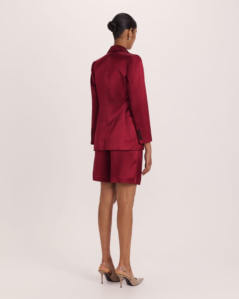 Sallee Satin Blazer in RASPBERRY