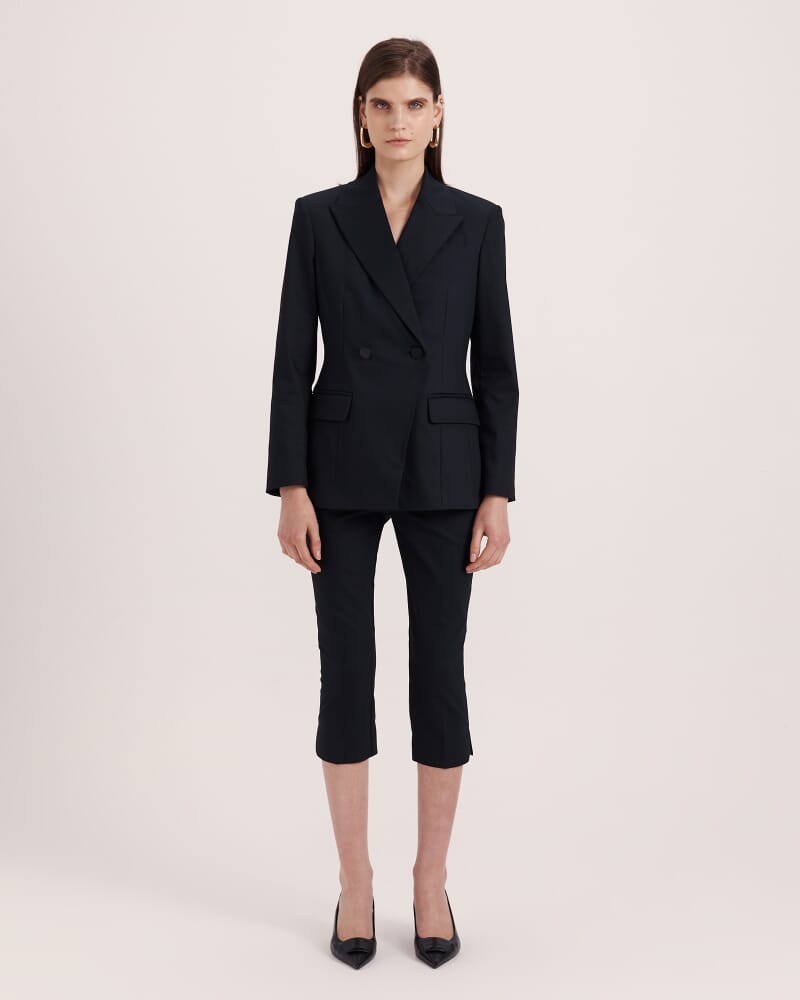 Tia Double Breasted Blazer in BLACK