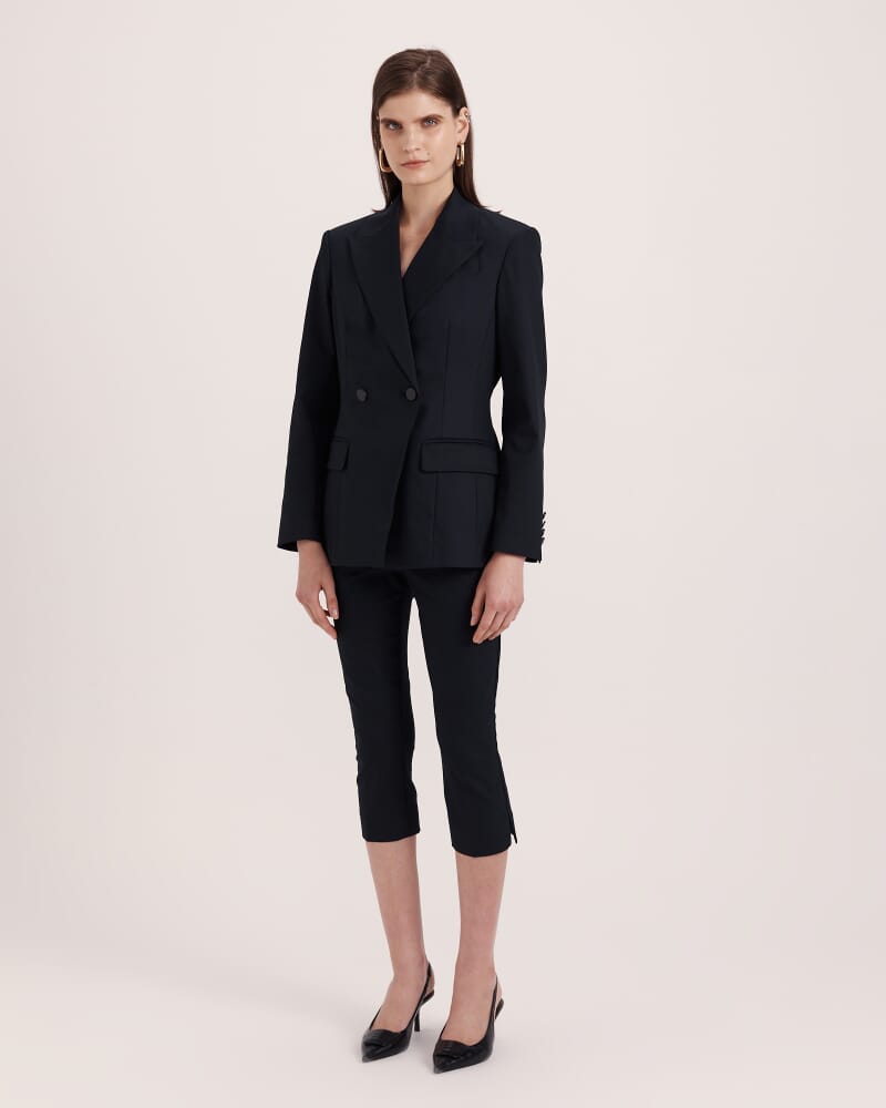 Tia Double Breasted Blazer in BLACK