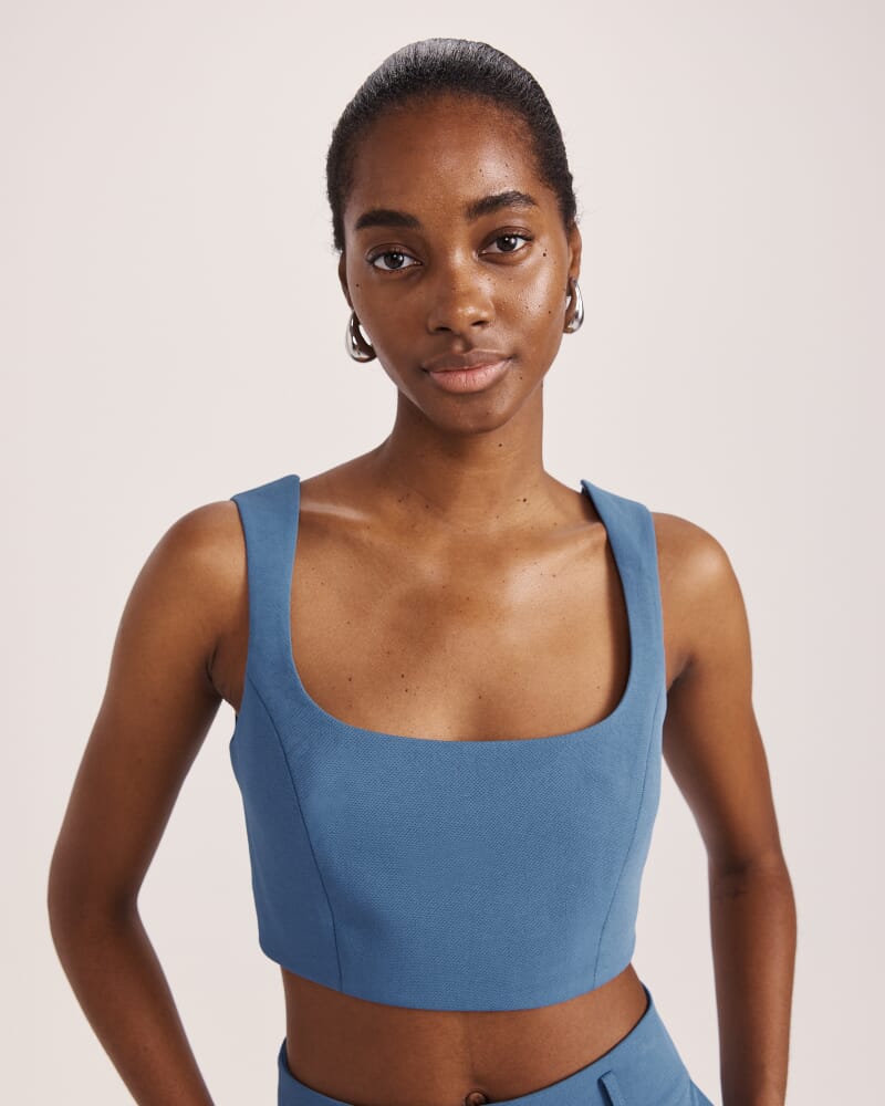 Dharma Cropped Bodice in BLUE STEEL
