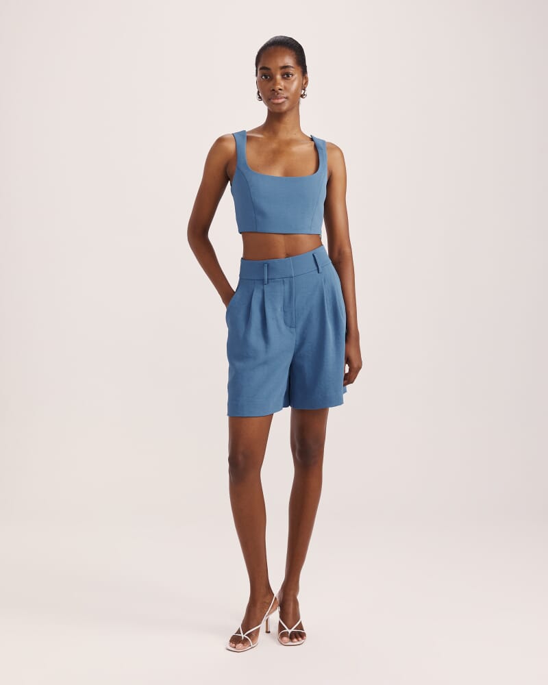 Dharma Cropped Bodice in BLUE STEEL