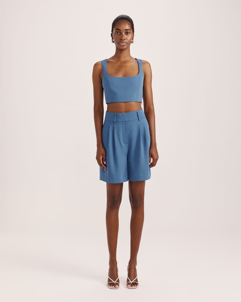 Dharma Cropped Bodice in BLUE STEEL