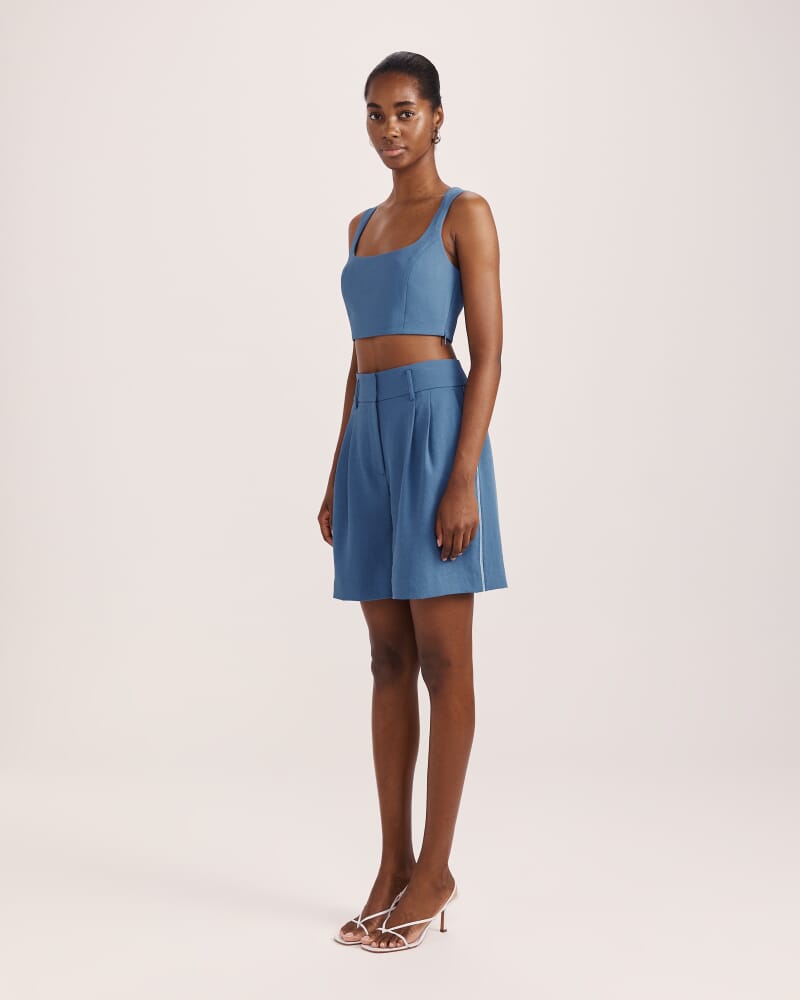 Dharma Cropped Bodice in BLUE STEEL