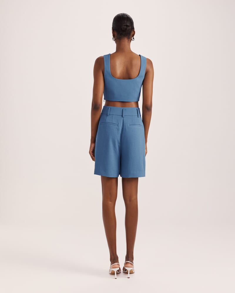 Dharma Cropped Bodice in BLUE STEEL