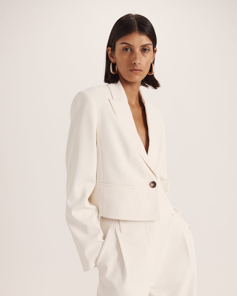 Dharma Cropped Blazer in MILK