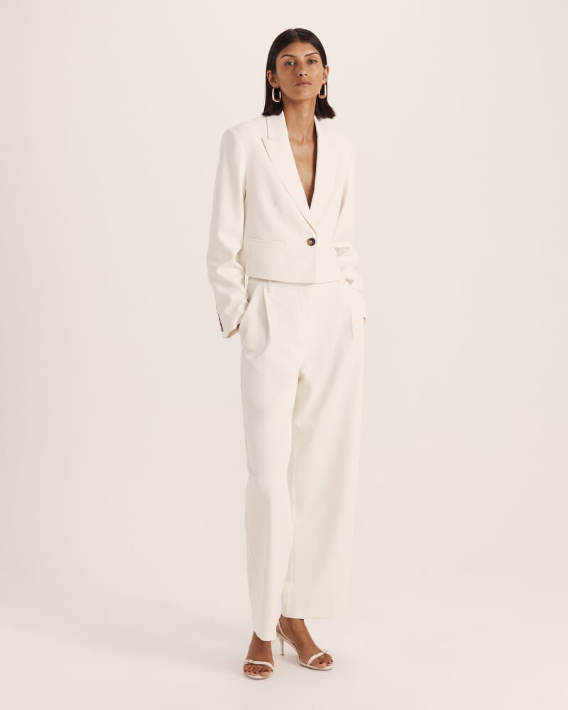Dharma Cropped Blazer in MILK
