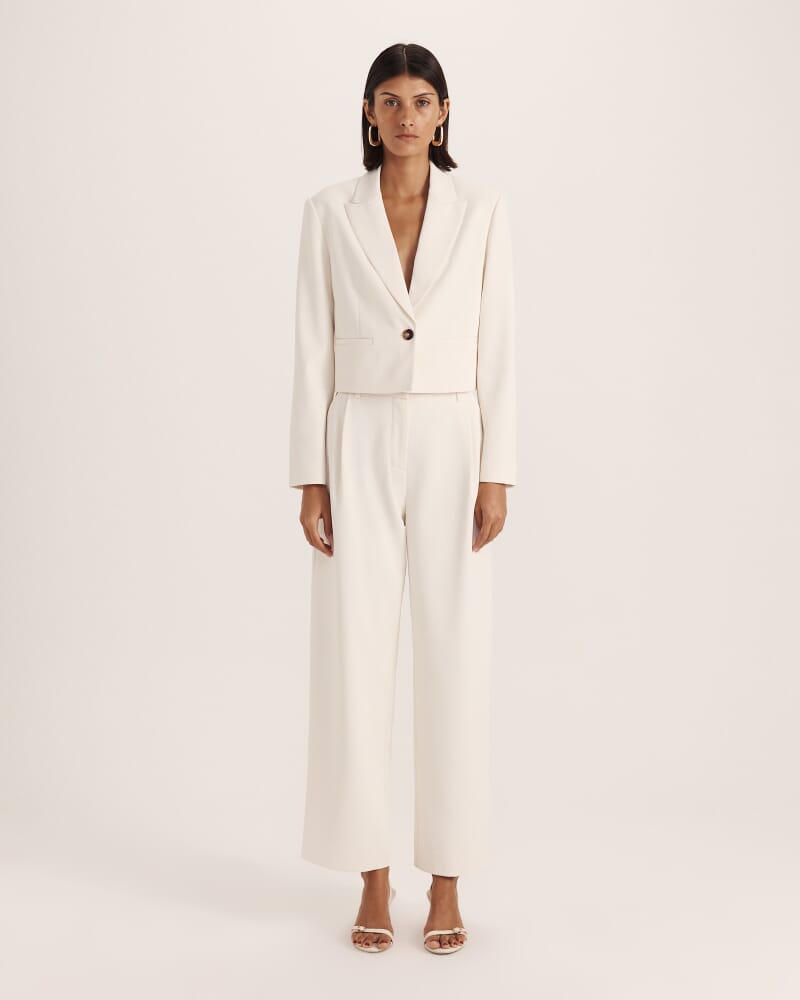 Dharma Cropped Blazer in MILK