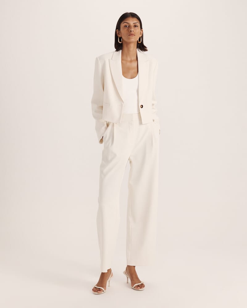 Dharma Cropped Blazer in MILK